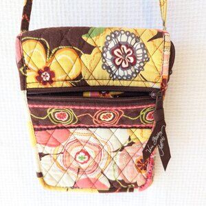 NWOT Vera Bradley CrossBody Purse Bag Pink Brown Yellow Hipster Floral